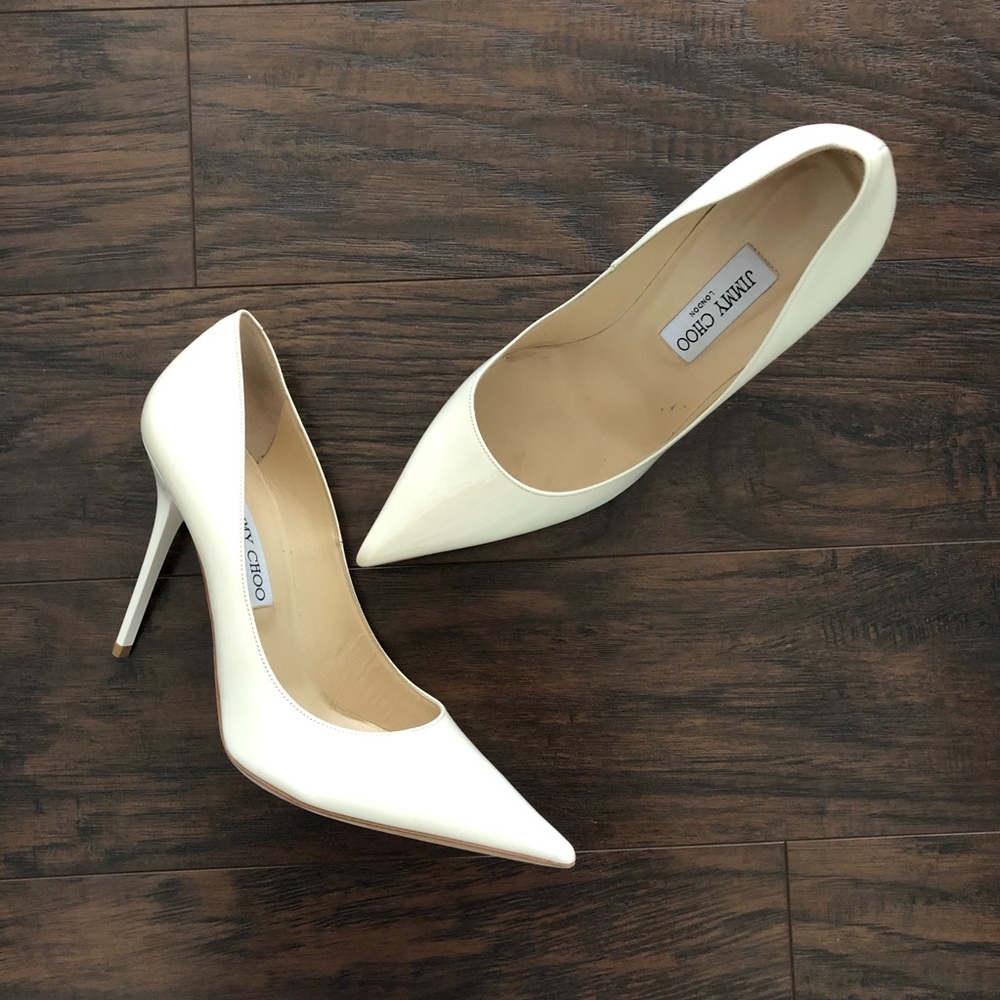 Jimmy Choo Ivory Pointed Pumps